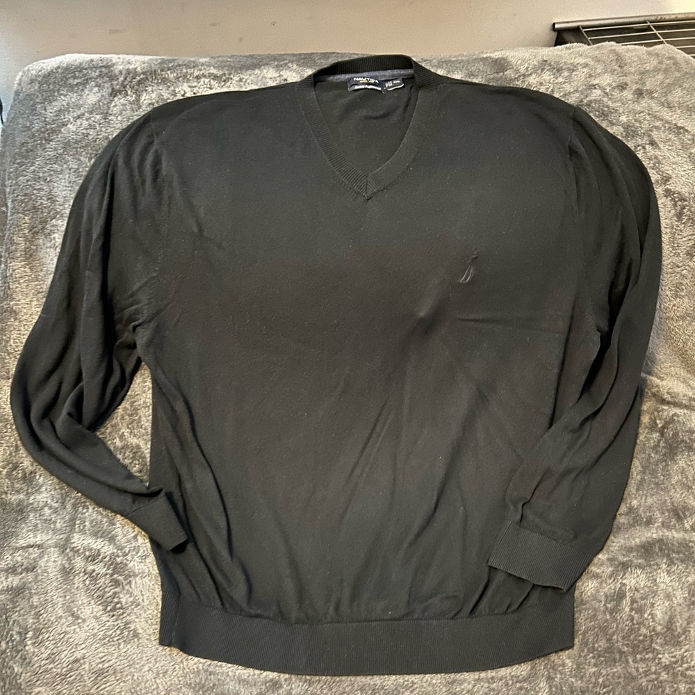 Nautica Black V-Neck Men's Sweater